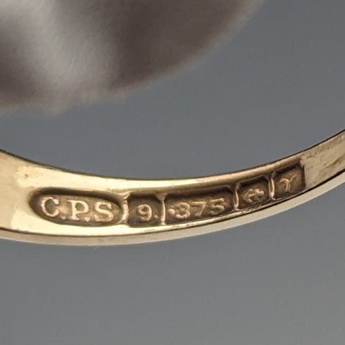 British vintage jewelry "LOVE" engraving 9ct gold ring